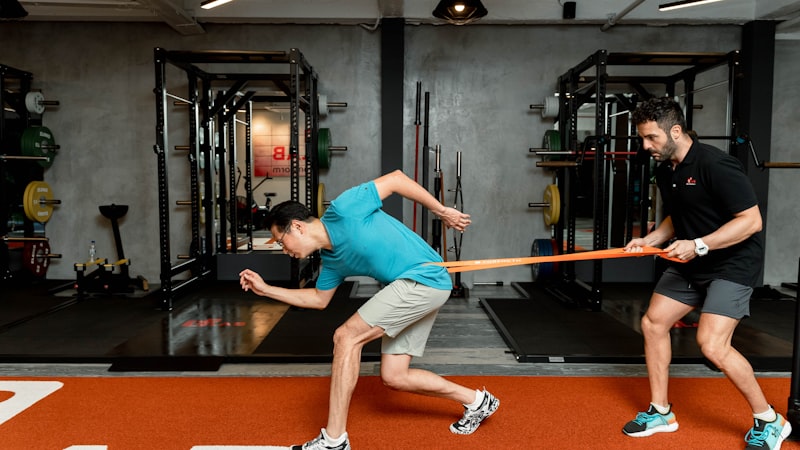 Resistance band exercise as part of a rehab plan